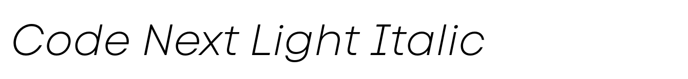 Code Next Light Italic